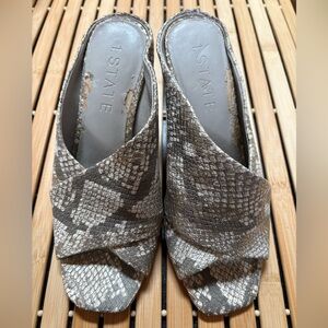 1. State Snakeskin Open-Toe Mules with 3 1/2” heels